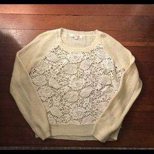 Lace front sweater